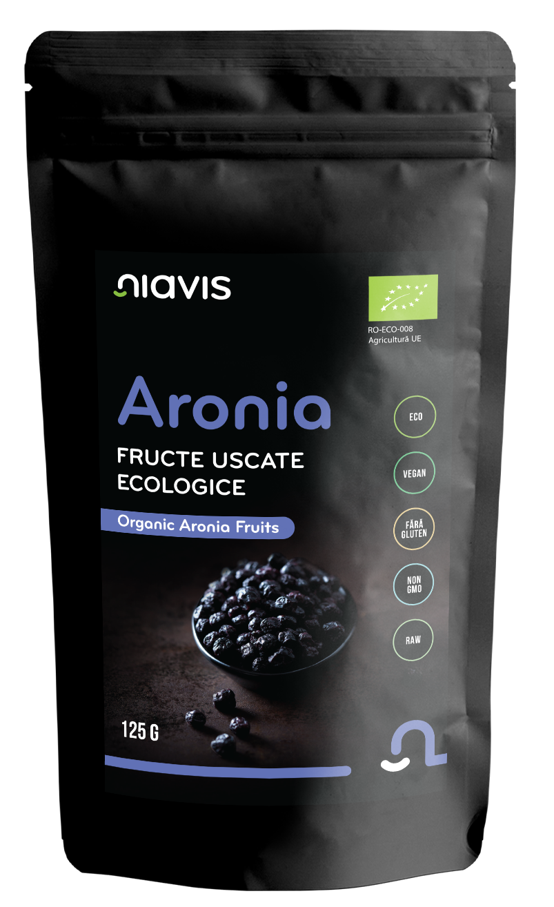 Aronia Fructe Uscate Raw Ecologice 125g