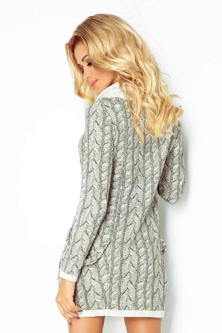 119-1 Golf - rochie cu buzunare mari - model gros de împletitură