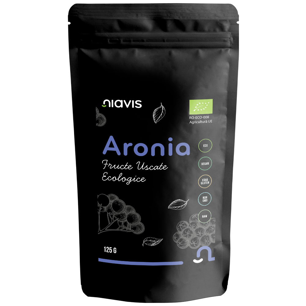 Aronia Fructe Uscate Raw Ecologice 125g