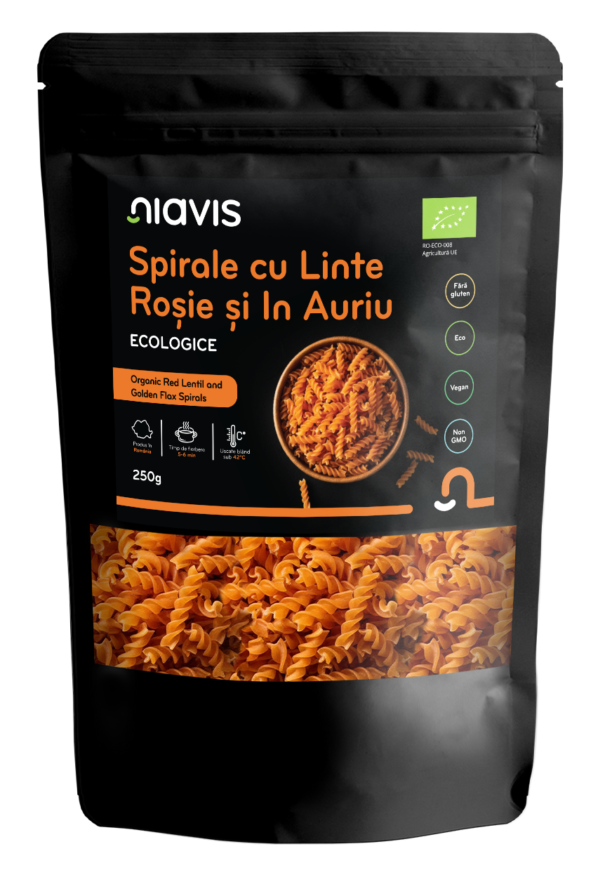 Spirale cu Linte Rosie si In Auriu Ecologice/BIO - 250g