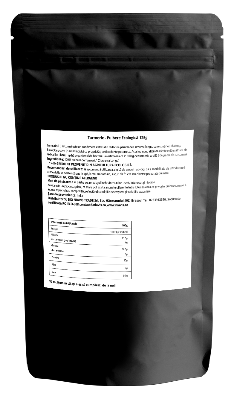 Turmeric Pulbere Ecologica/Bio 125g