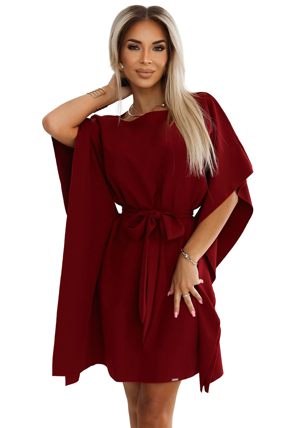 287-34 SOFIA Rochie fluture cu cordon în talie - VISINIU