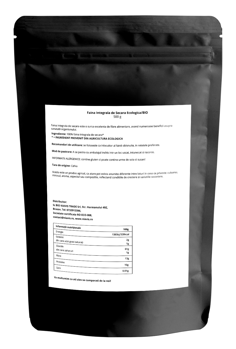 Faina Integrala de Secara Ecologica/BIO 500g