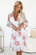 388-3 FRANCES Rochie din șifon cu mâneci lungi - mallows