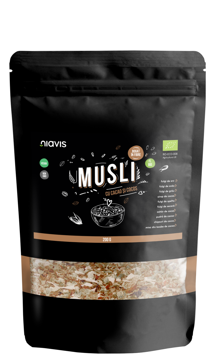 Musli cu Cacao si Cocos Ecologic/BIO 200g