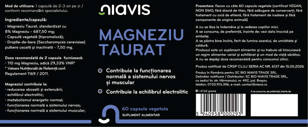 Magneziu Taurat 60cps