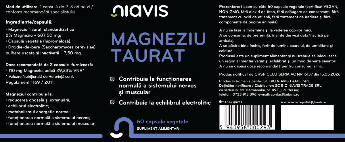 Magneziu Taurat 60cps