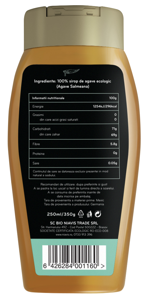Sirop de Agave Light Ecologic/BIO 250ml/350g