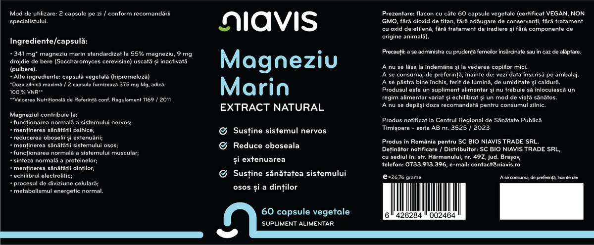 Magneziu Marin Extract Natural 60 cps