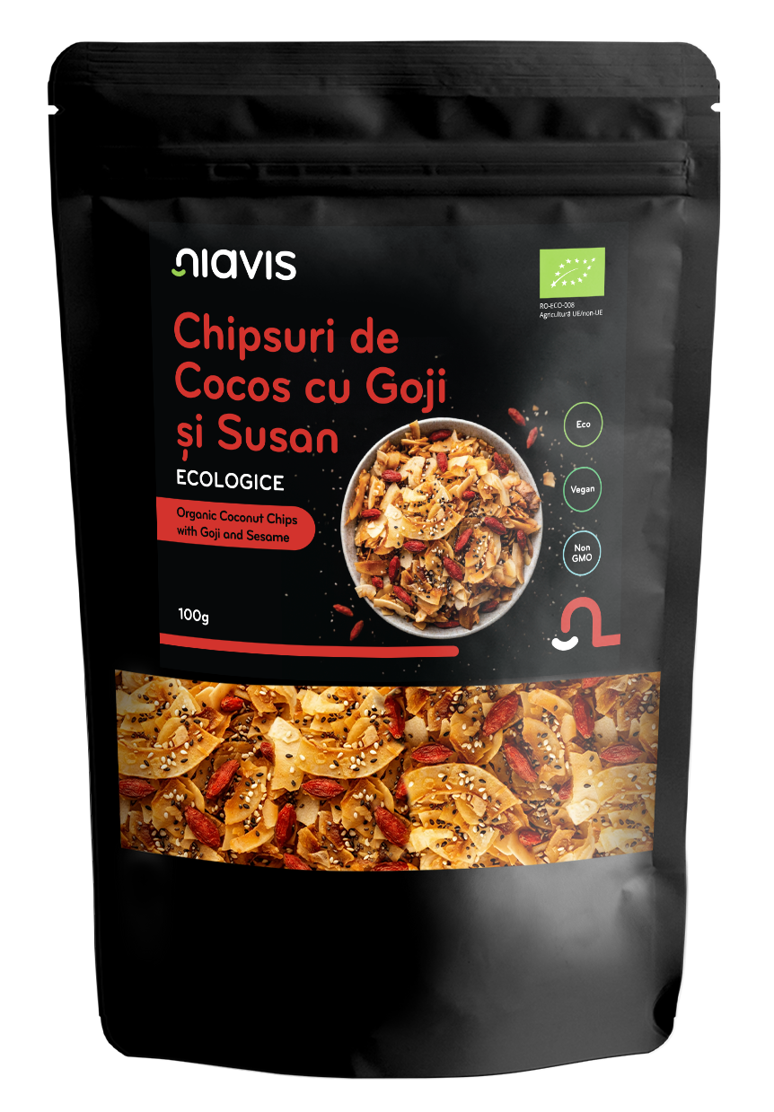 Chipsuri de Cocos cu Goji si Susan Ecologice/BIO 100g