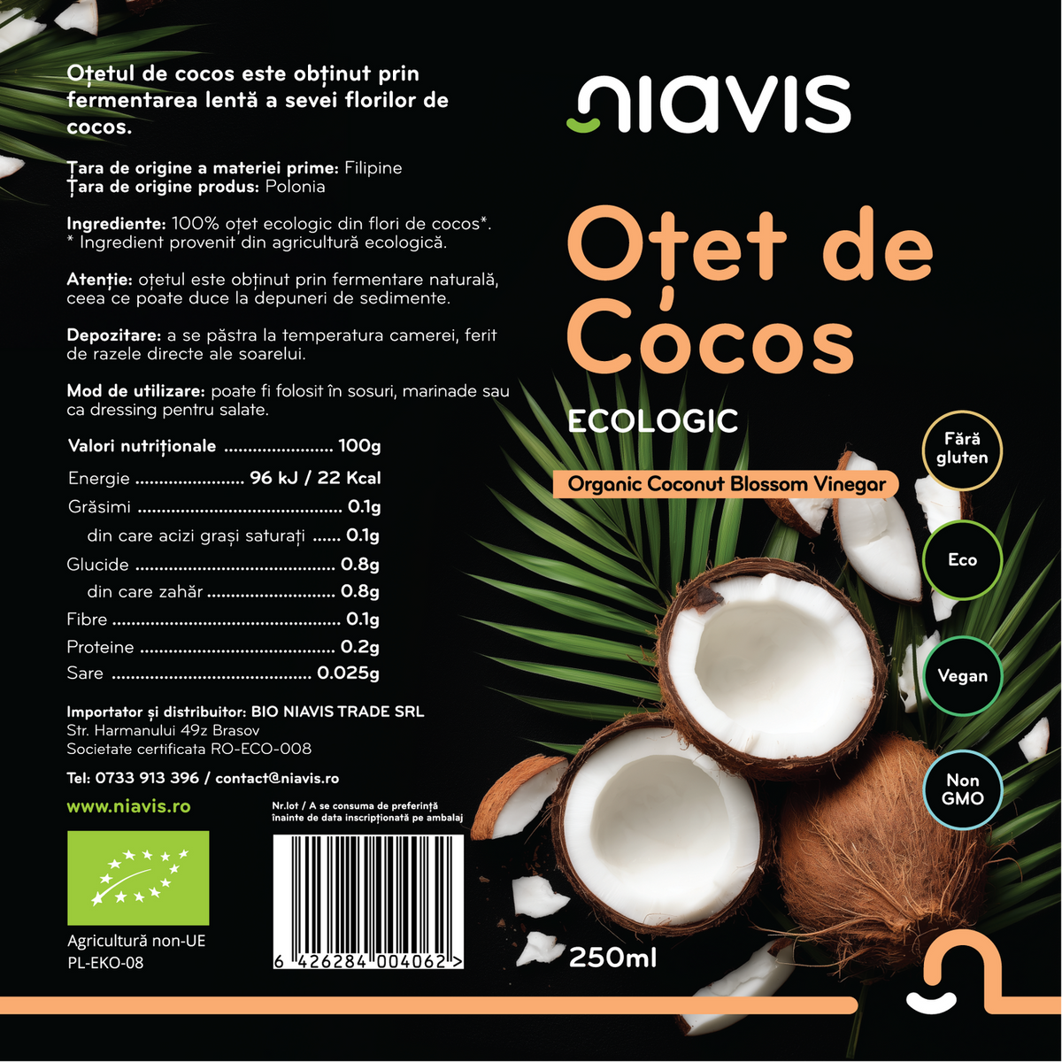 Otet de Cocos Ecologic 250ml