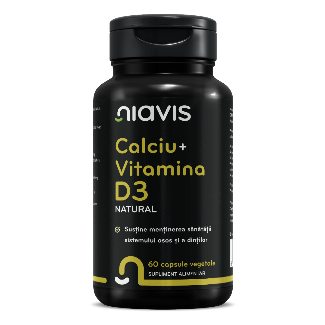 Calciu + Vitamina D3 Natural 60 cps