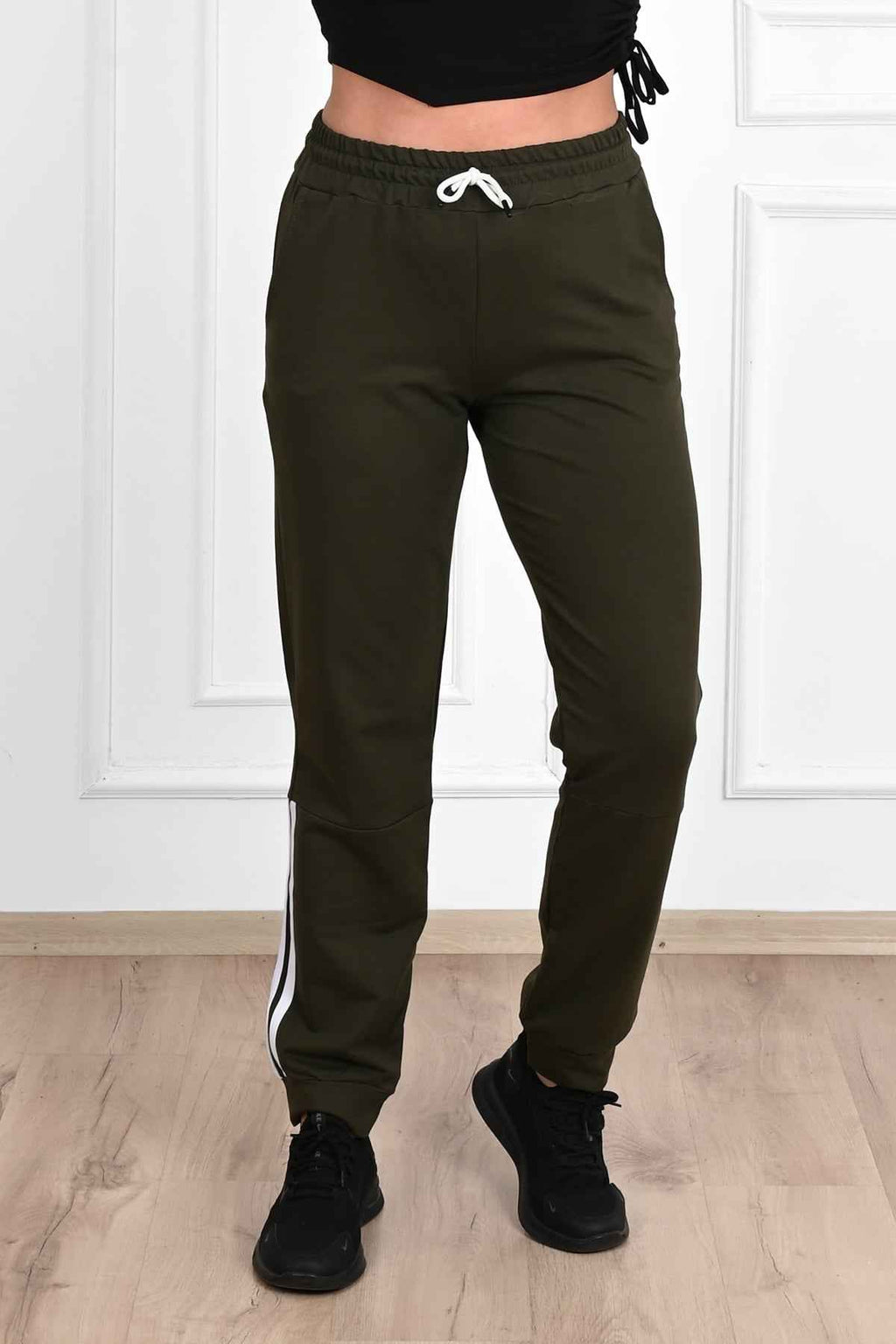 Pantalon dama marimi mari de trening cu dungi 9046