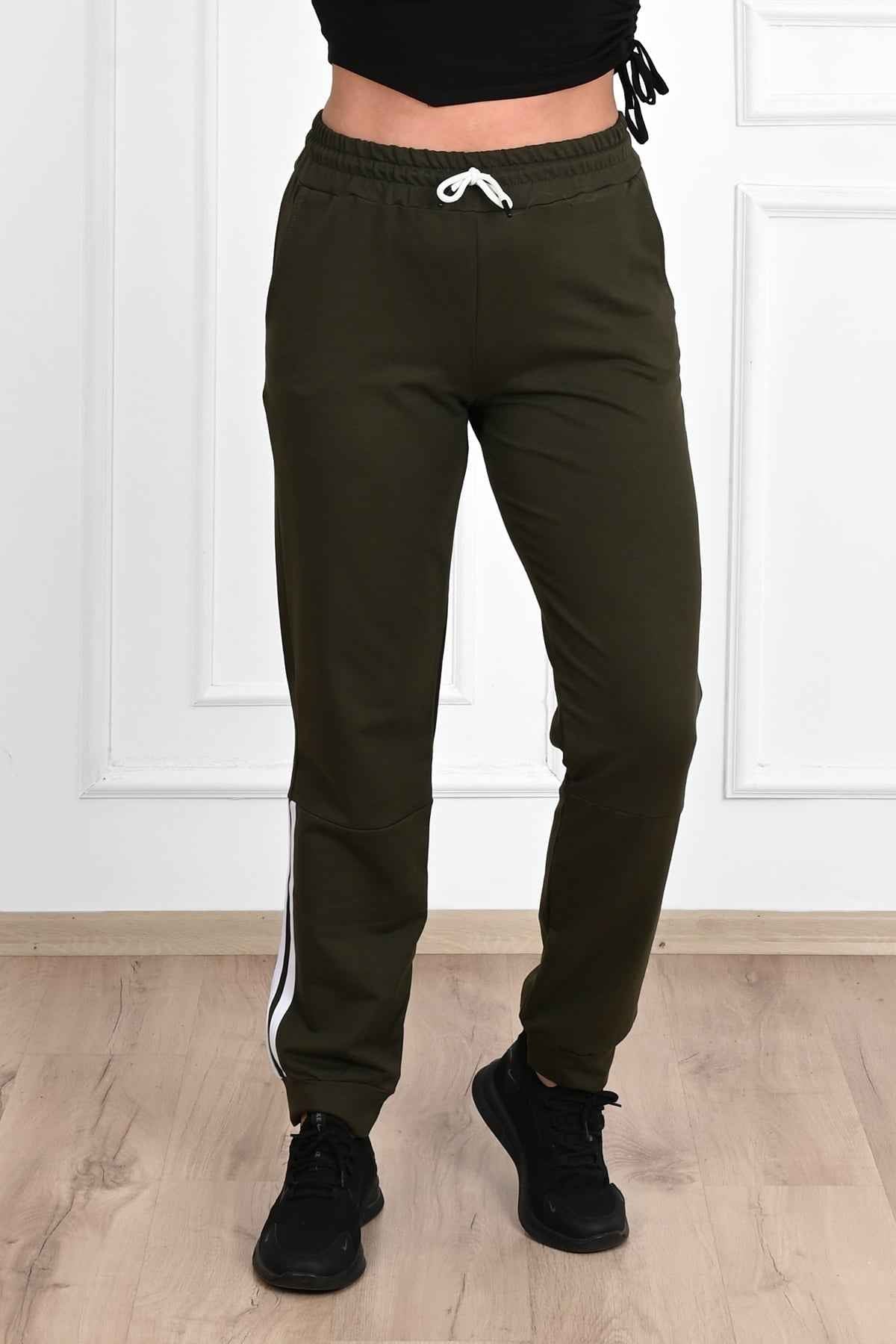 Pantalon dama marimi mari de trening cu dungi 9046