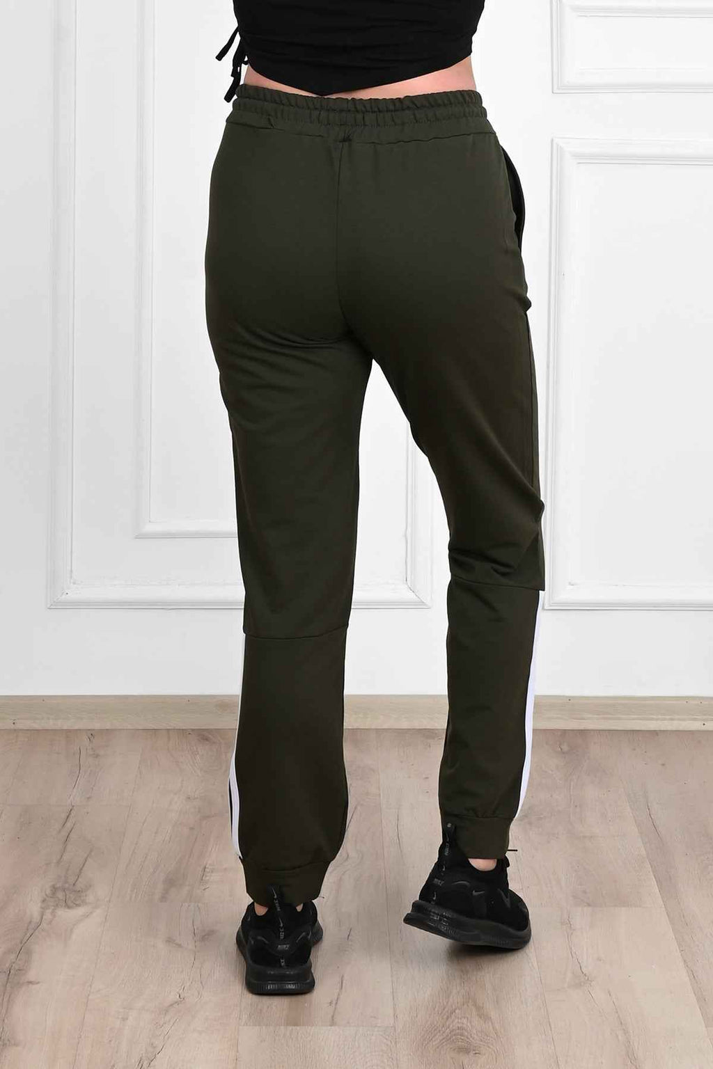 Pantalon dama marimi mari de trening cu dungi 9046