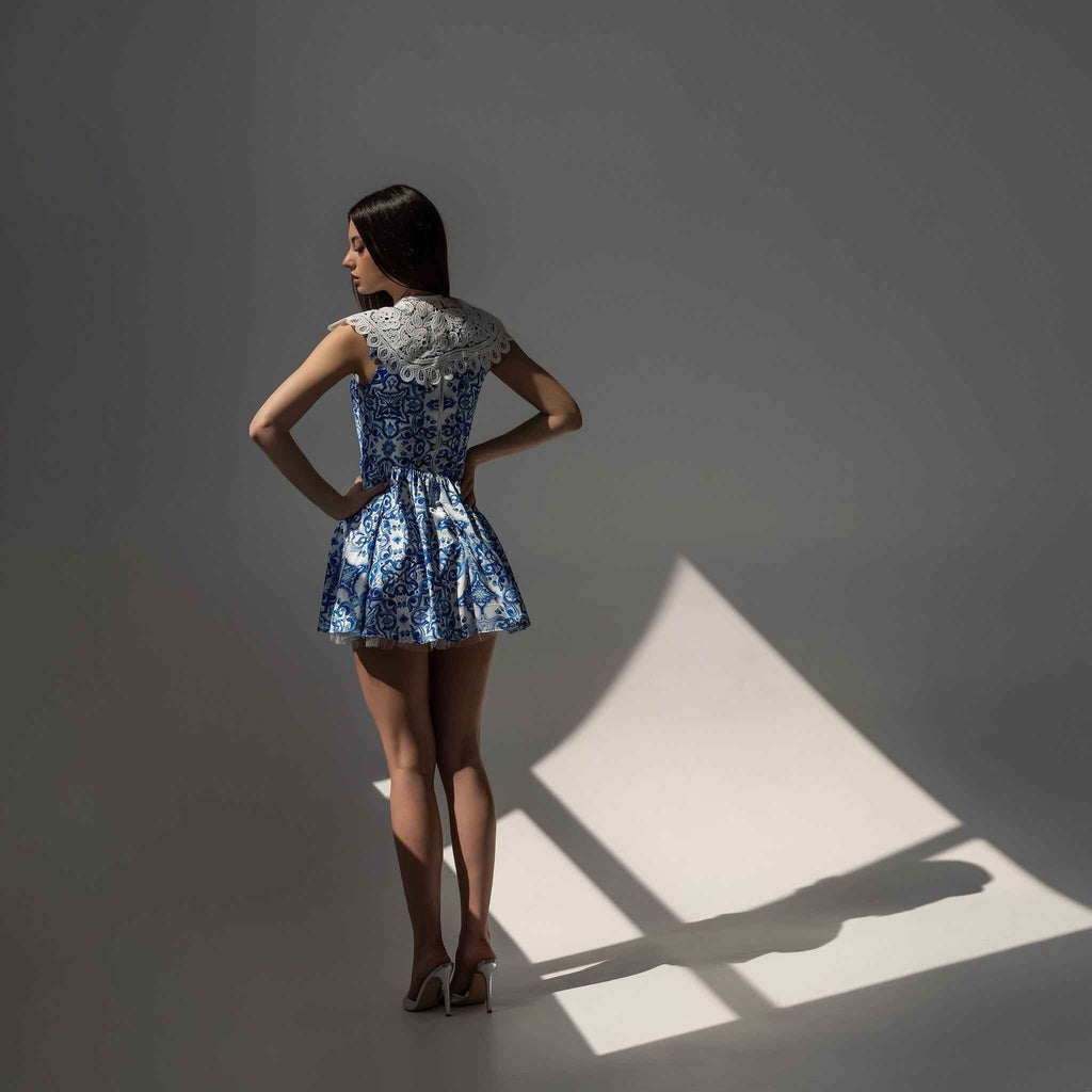 Rochie mini din matase printata Lisbon
