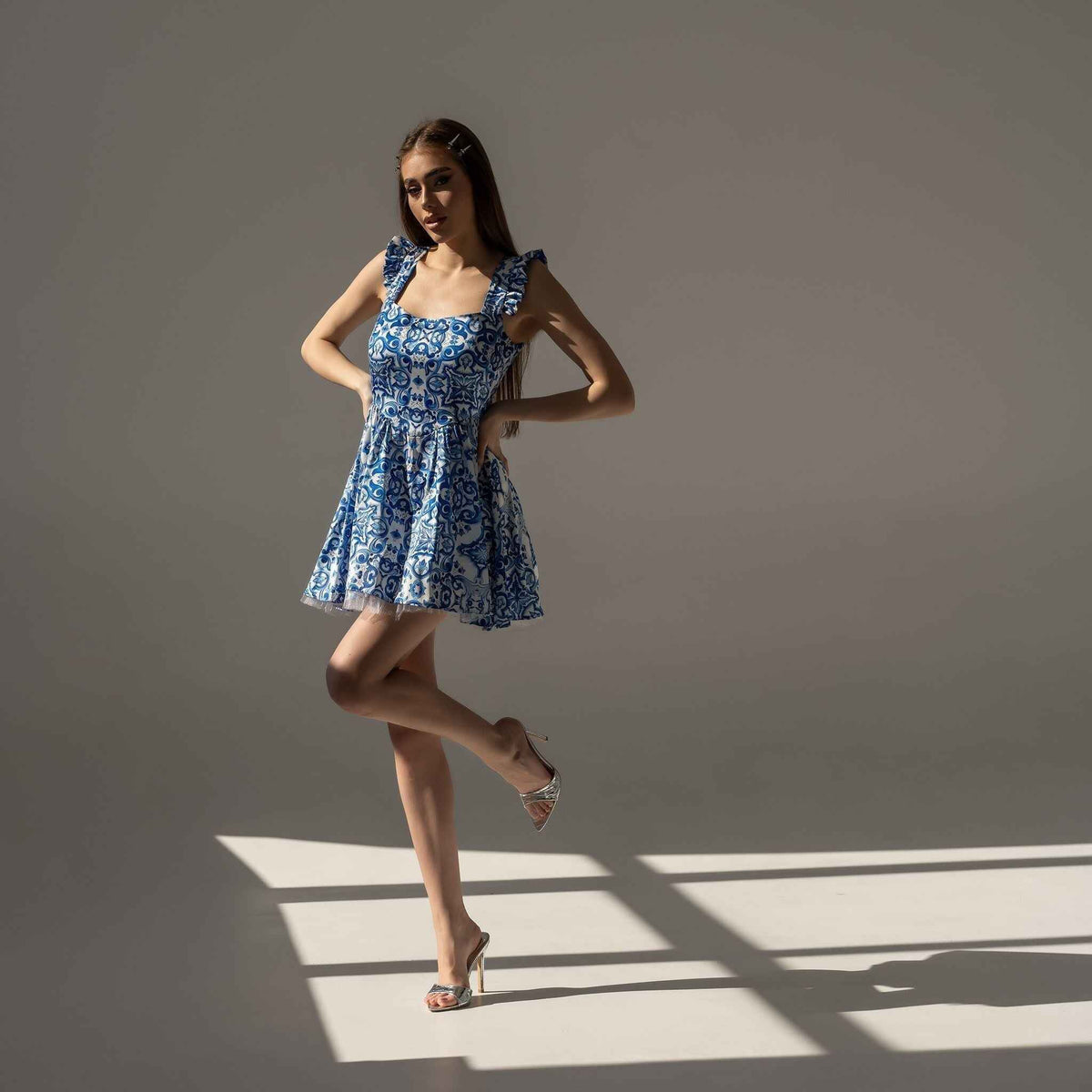 Rochie mini din matase printata Lisbon