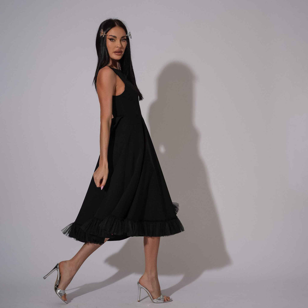 Rochie neagra cu spatele gol Estella