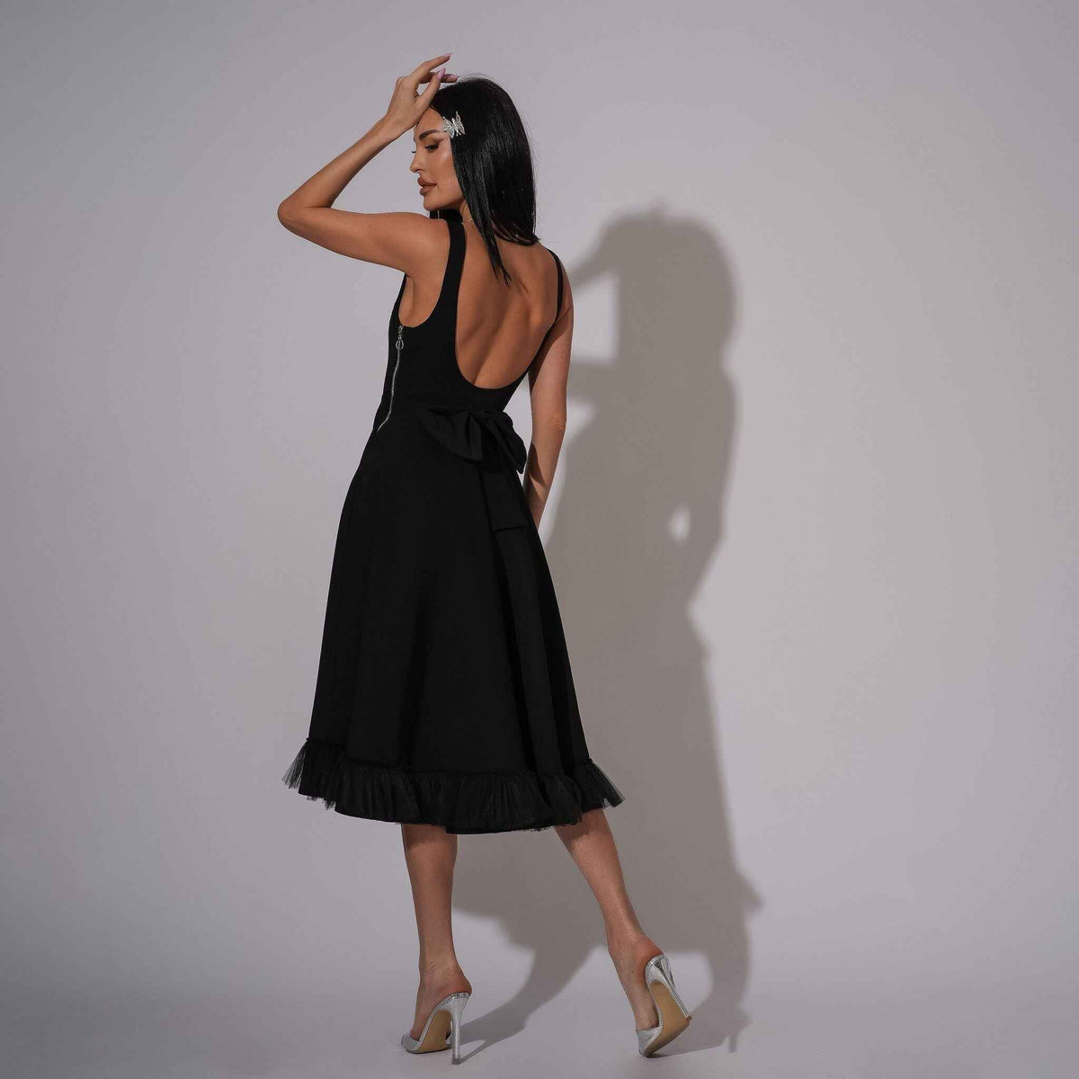 Rochie neagra cu spatele gol Estella