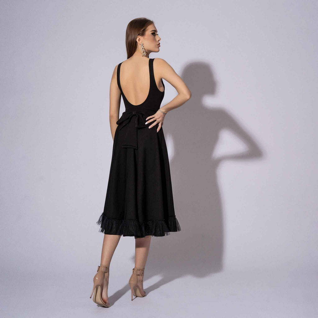 Rochie neagra cu spatele gol Estella