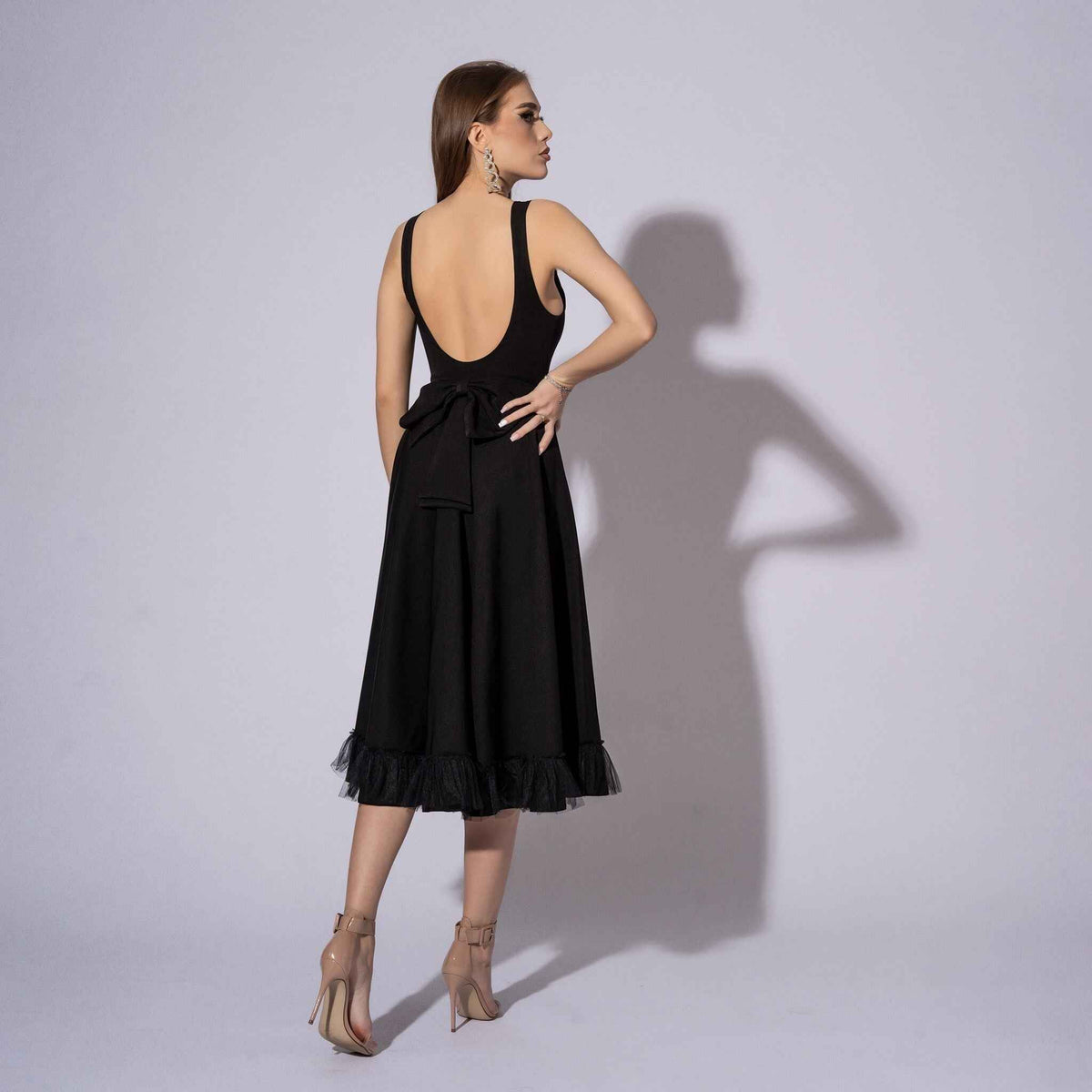 Rochie neagra cu spatele gol Estella