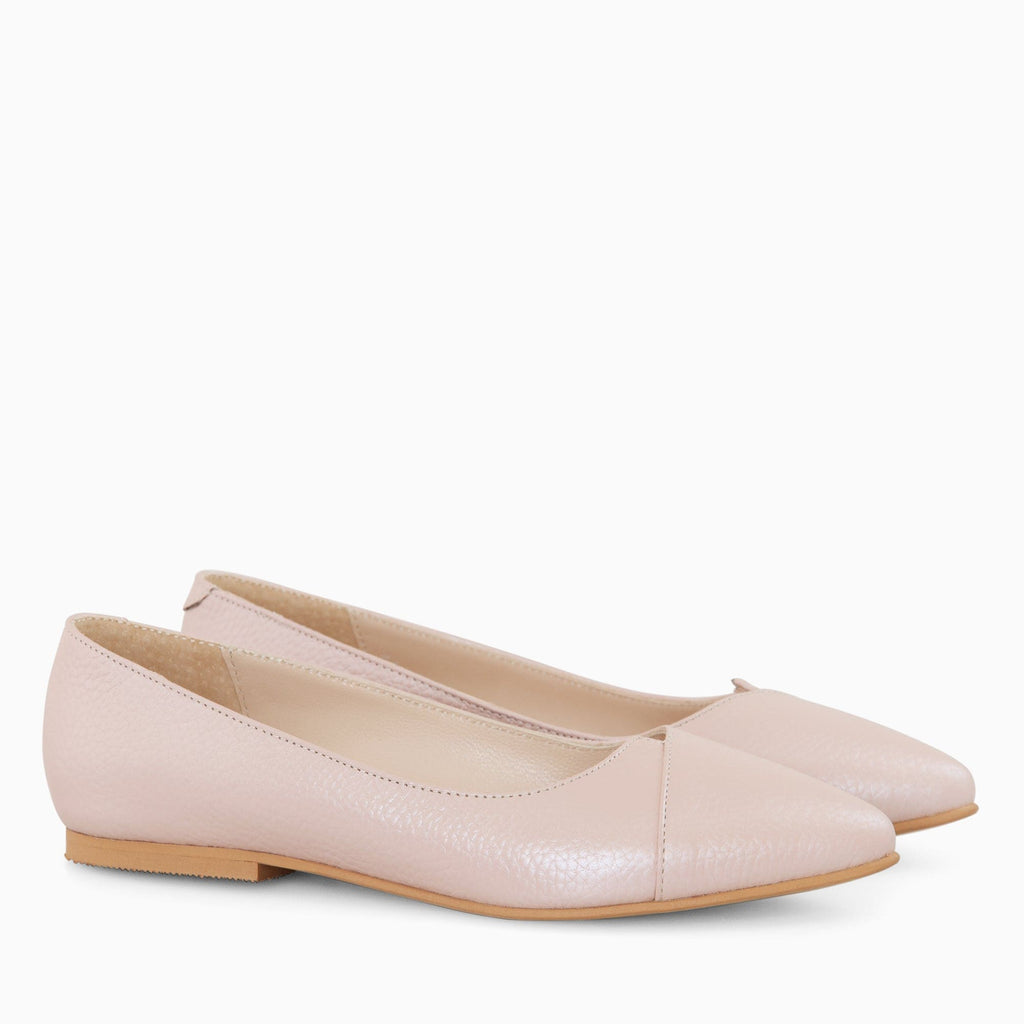 Balerini din piele naturala roz sidef Colette