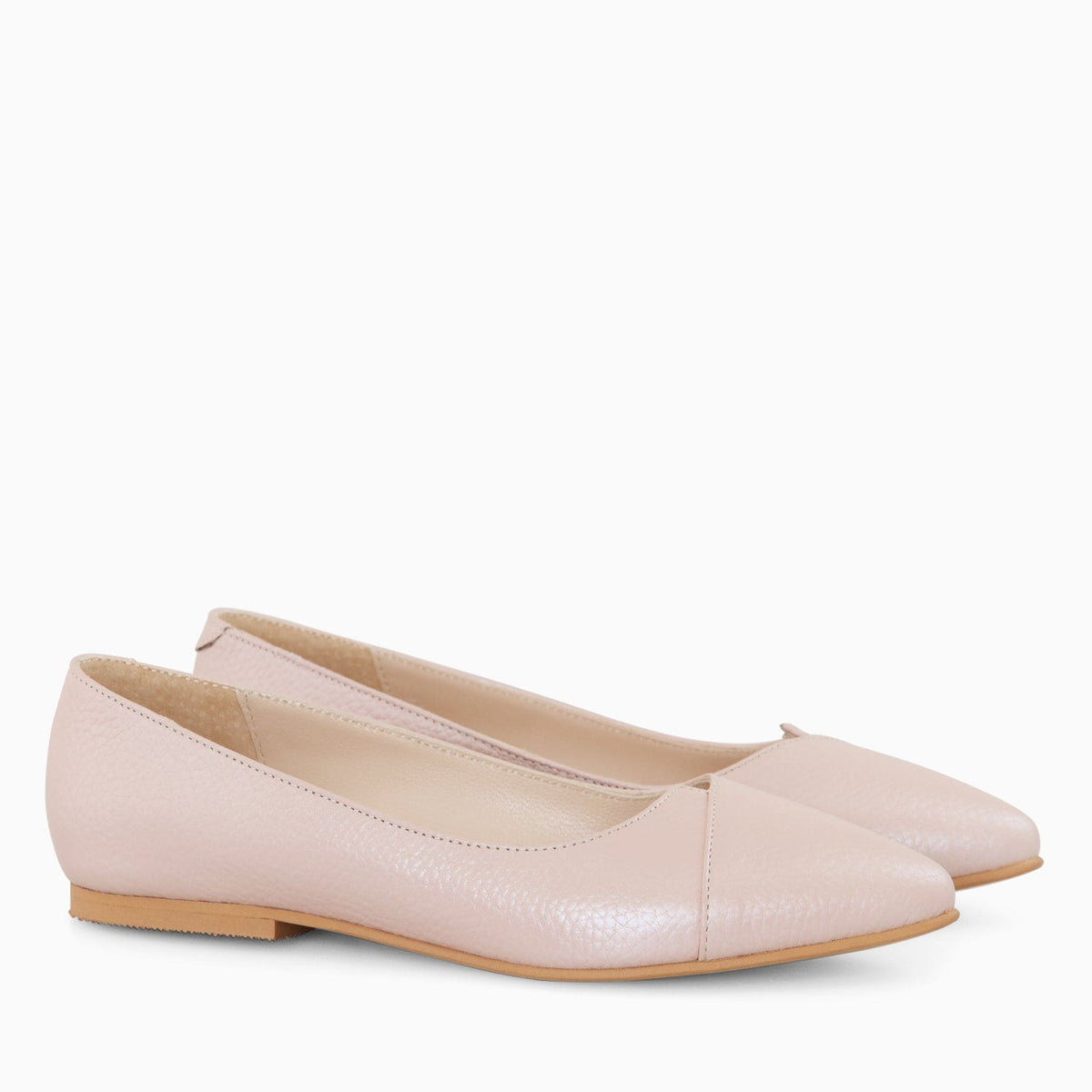 Balerini din piele naturala roz sidef Colette