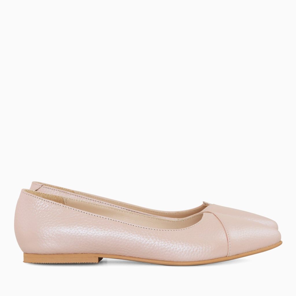 Balerini din piele naturala roz sidef Colette