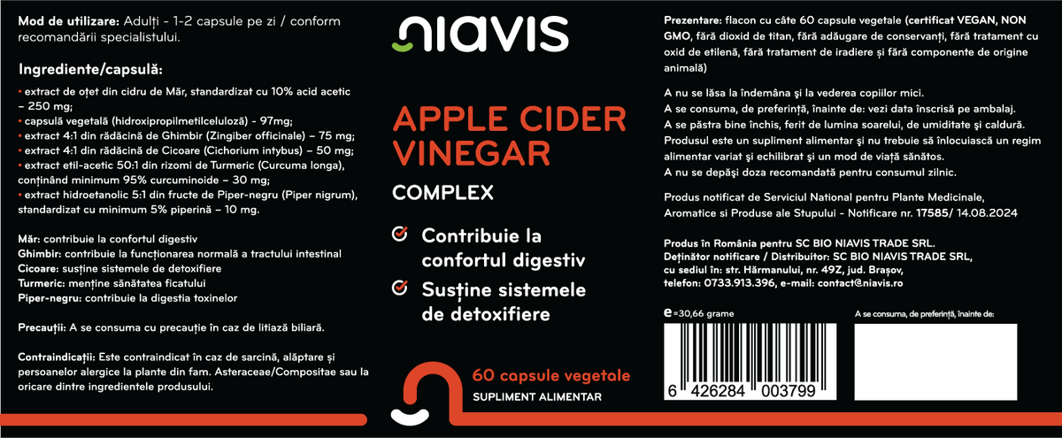 Apple Cider Vinegar Complex 60cps - Suport pentru sănătate