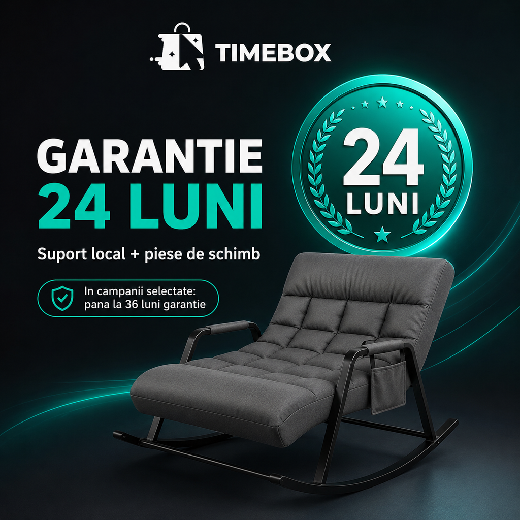Scaun Balansoar Reglabil Timebox, Buzunar Lateral, Gri