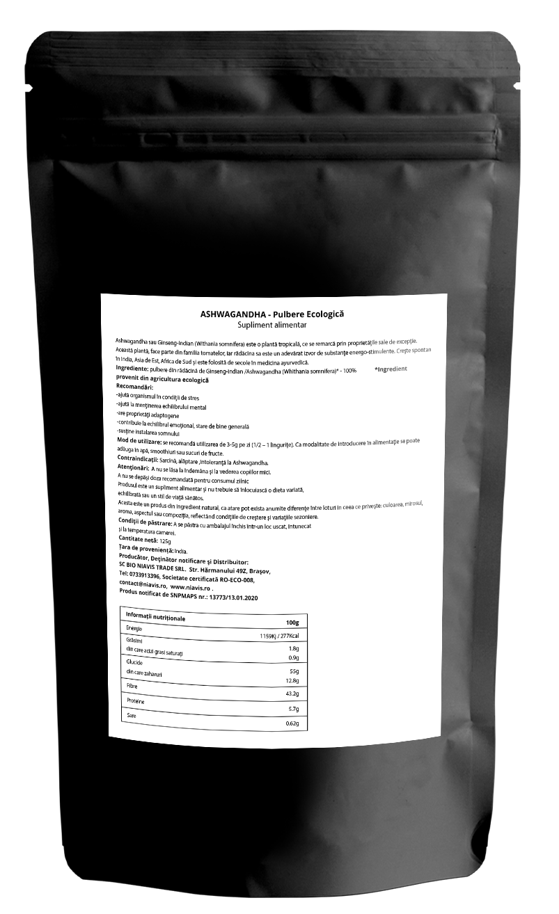 Ashwagandha Pulbere Ecologica/BIO 125g