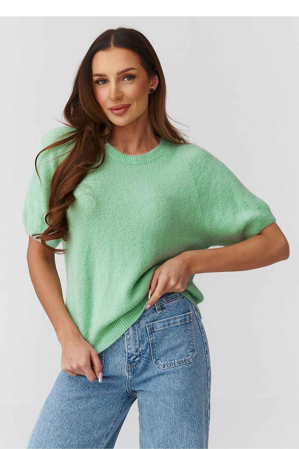 Short sleeve sweater Makadamia