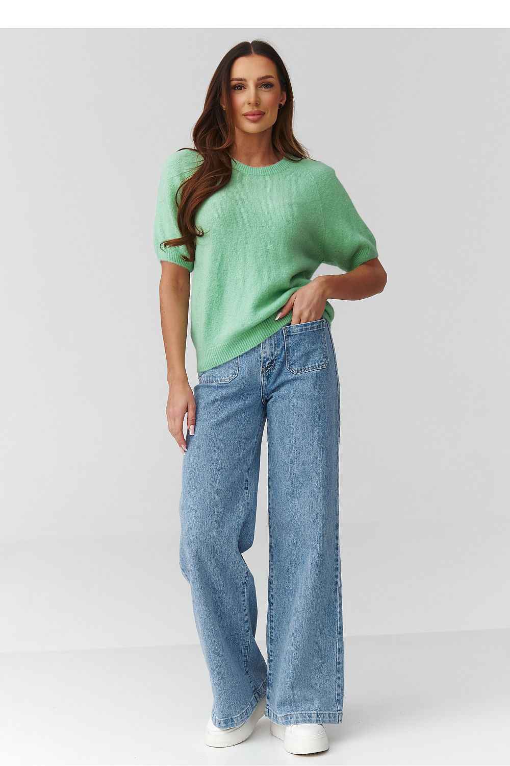 Short sleeve sweater Makadamia
