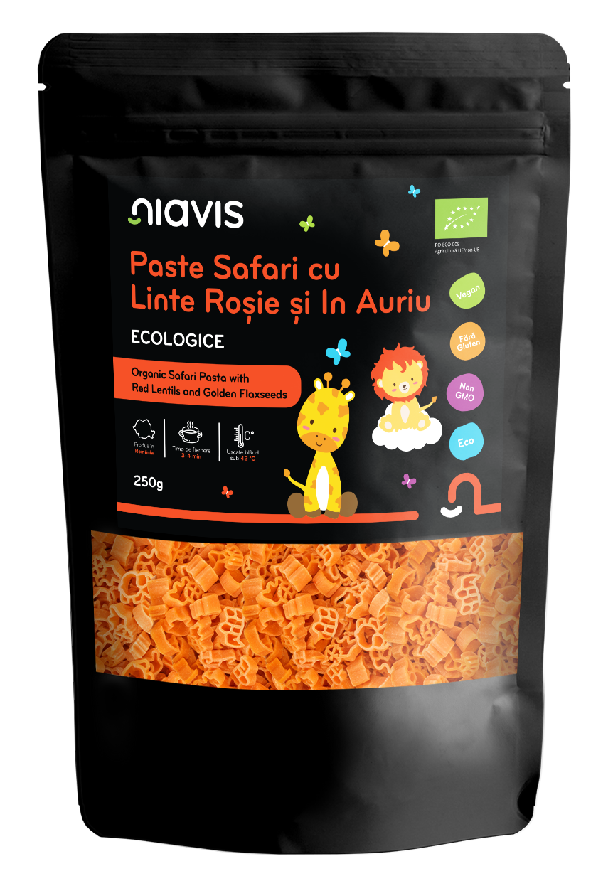 Paste Safari cu Linte Rosie si In Auriu Pentru Copii Ecologice 250g