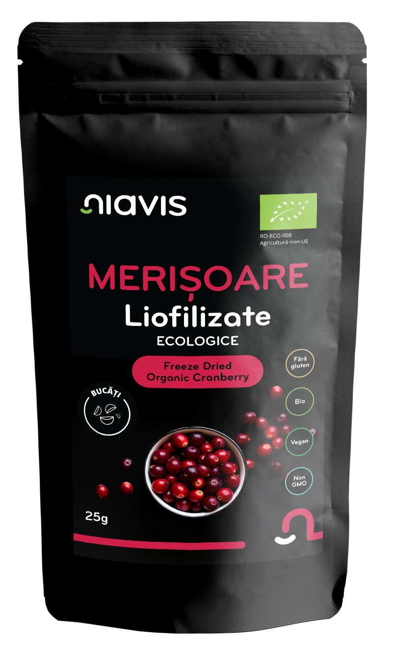 Merisoare Liofilizate Bucati Ecologice/BIO 25g