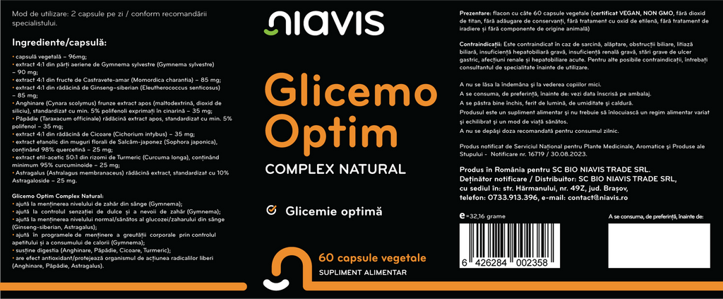 Glicemo Optim Complex Natural 60cps