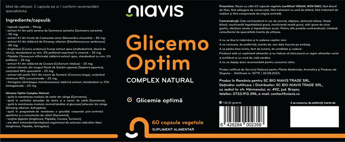 Glicemo Optim Complex Natural 60cps