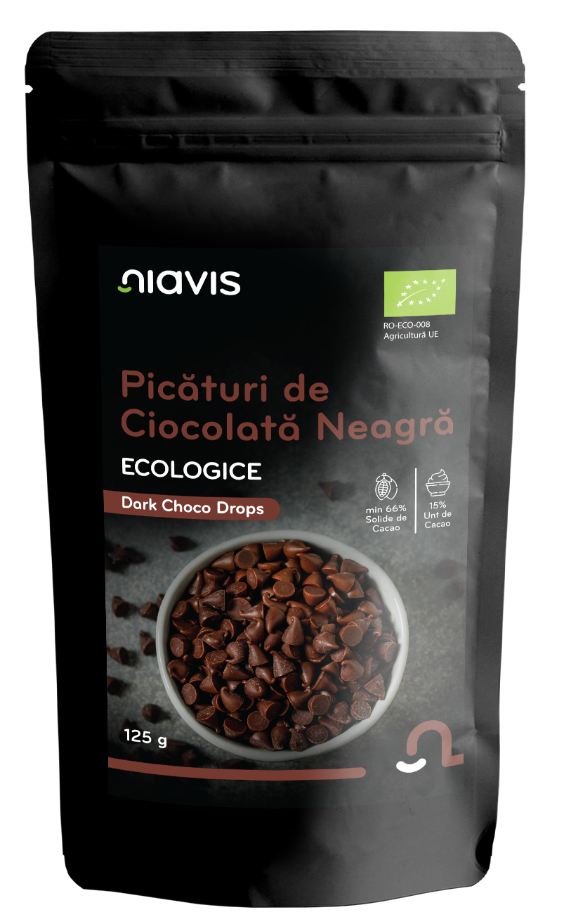 Picaturi de Ciocolata Neagra Ecologice/BIO 125g
