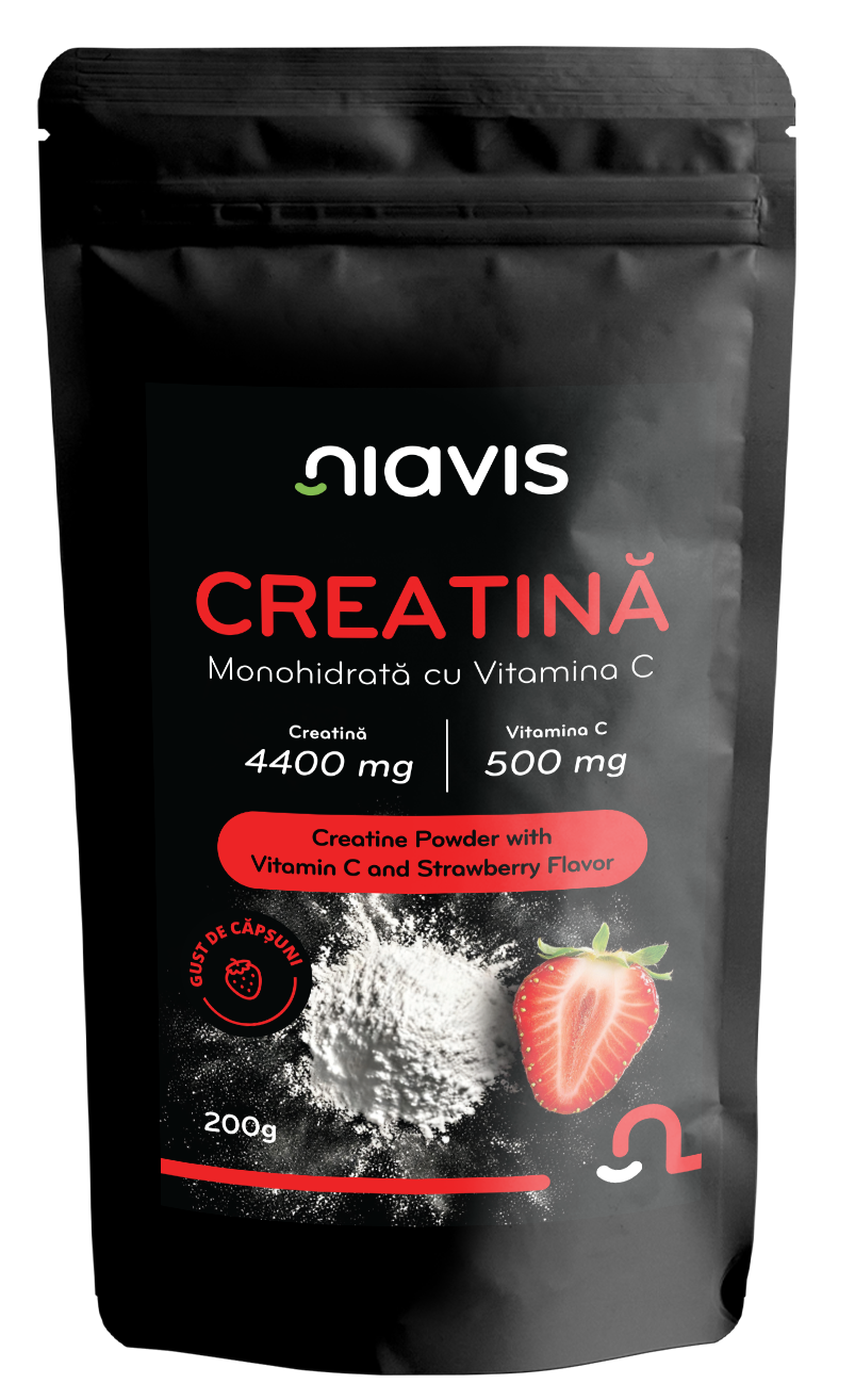 Creatina Monohidrata cu Vitamina C - Gust de Capsuni 200g