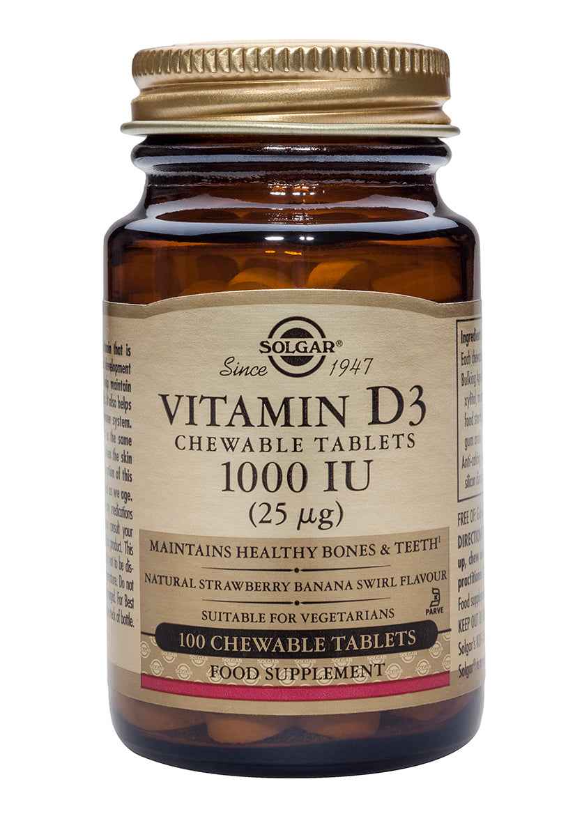 Vitamin D-3 1000 IU – 100 tablete masticabile pentru sănătatea ta