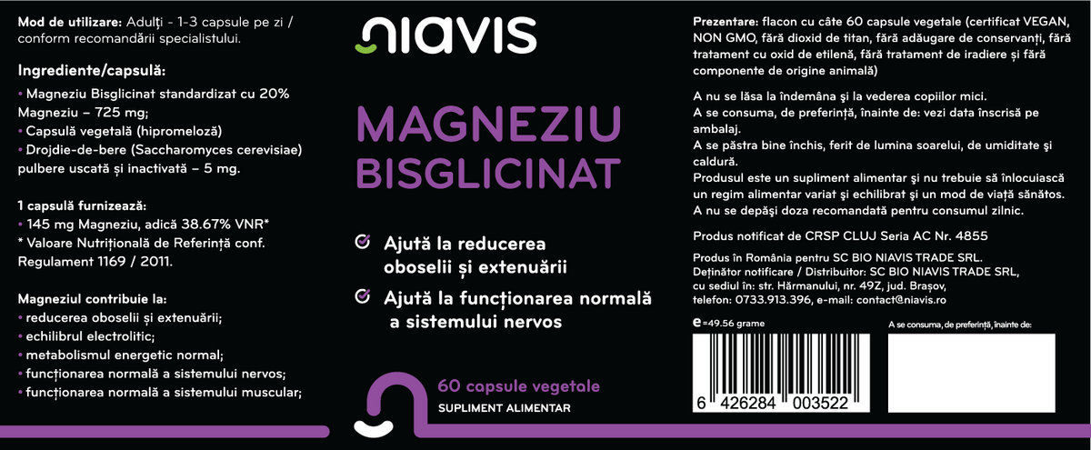 Magneziu Bisglicinat 60cps