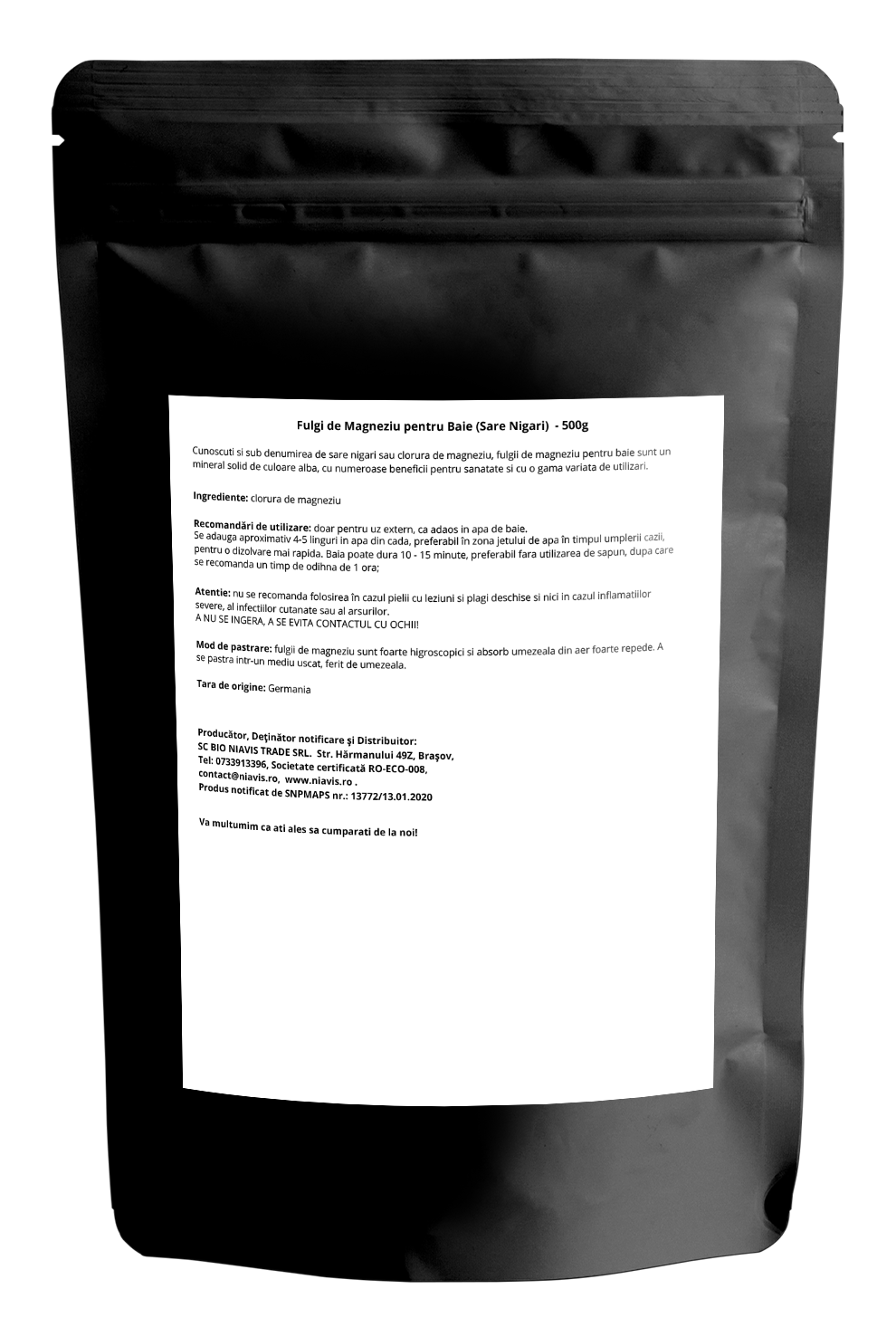 Fulgi de Magneziu pentru Baie (Sare Nigari) 500g