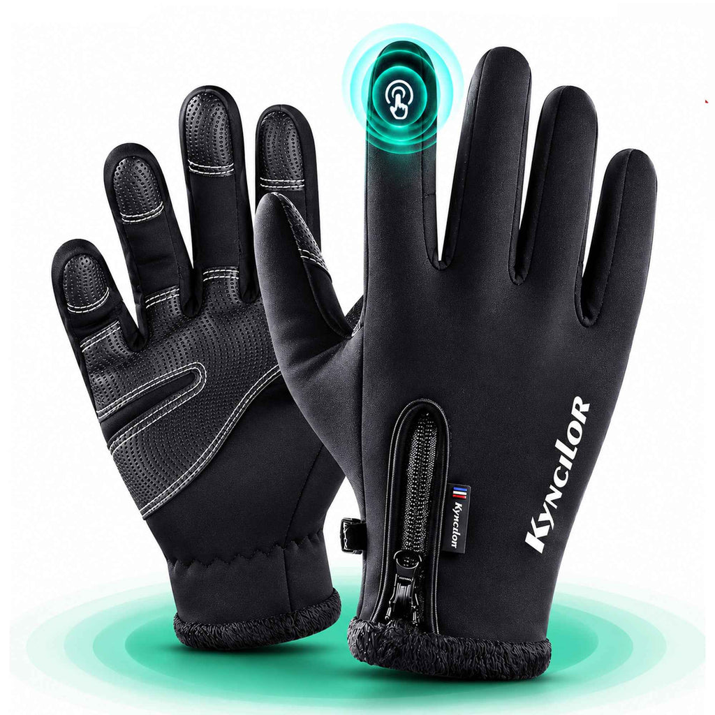 Manusi sport iarna, toamna, aderenta pentru ski, ciclism, Negru - M