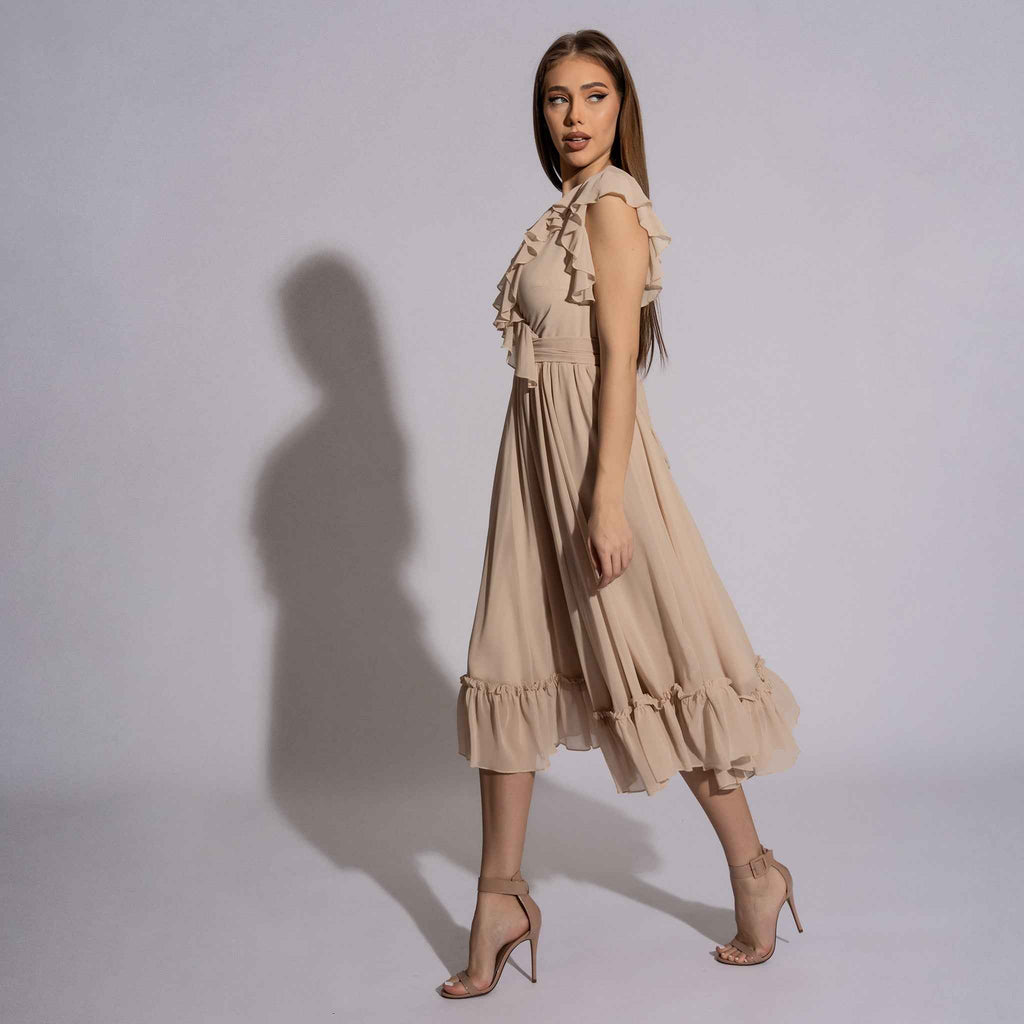 Rochie crem din voal Aria