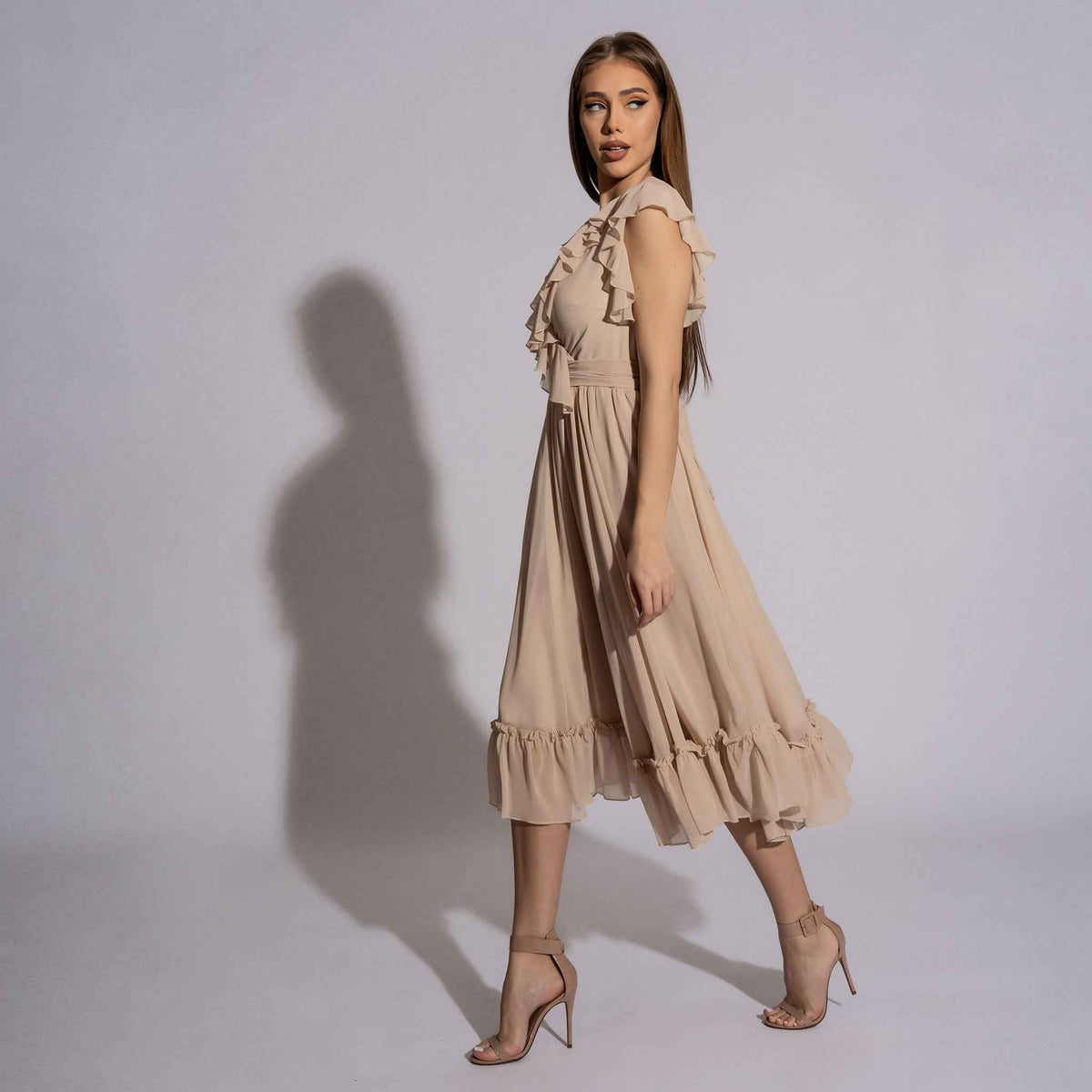 Rochie crem din voal Aria